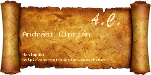 Andrási Ciprián névjegykártya